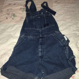 denim overall shorts